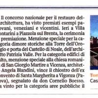 Studio Valle | News : I migliori Restauri Premi a Noale, Padova e Vicenza 2014-01-23 12:33:24